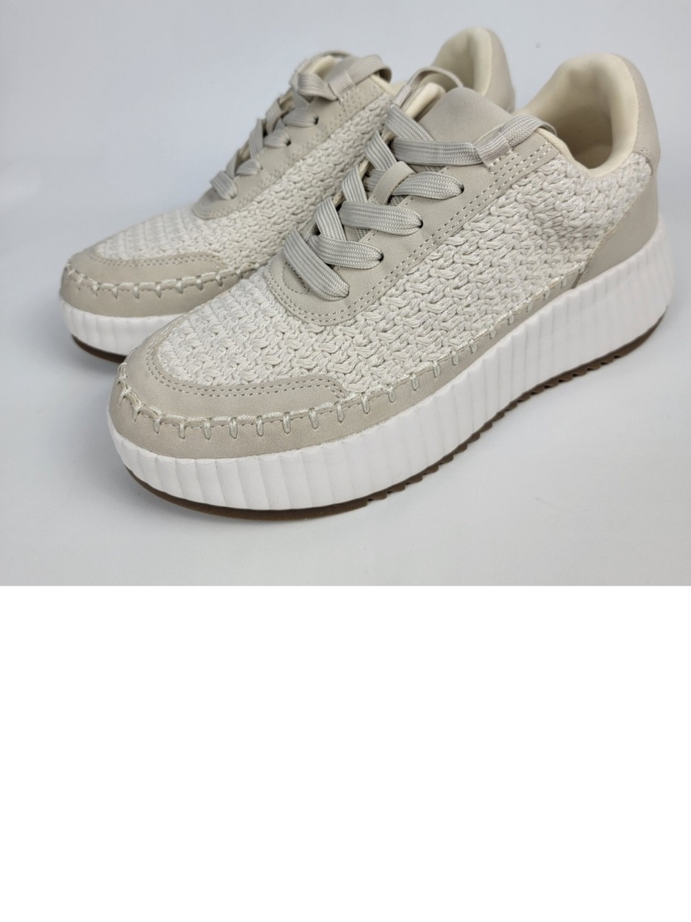 Dolce Vita Cream Knit Platform Sneaker